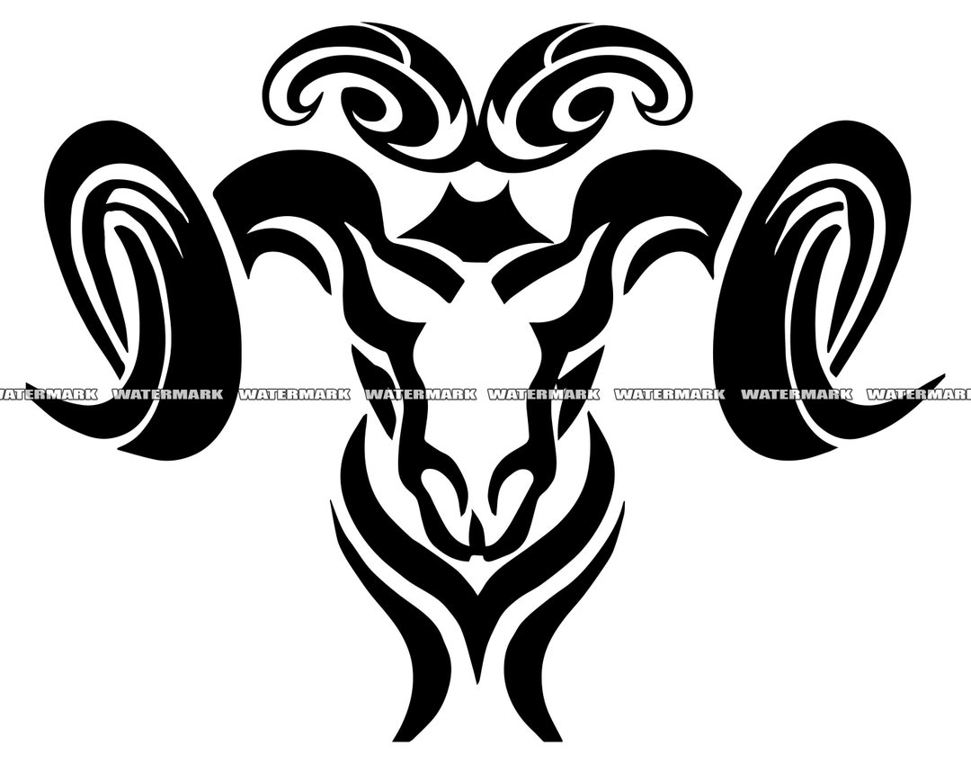 Tribal Ram SVG 1 Tribal Ram Cut File Tribal Ram DXF - Etsy