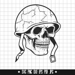 Army Skull SVG, Army Skull DXF, Army Skull PNG, Army Skull Cut File, Clipart, Digital File, Svg File, Silhouette, Instant Download