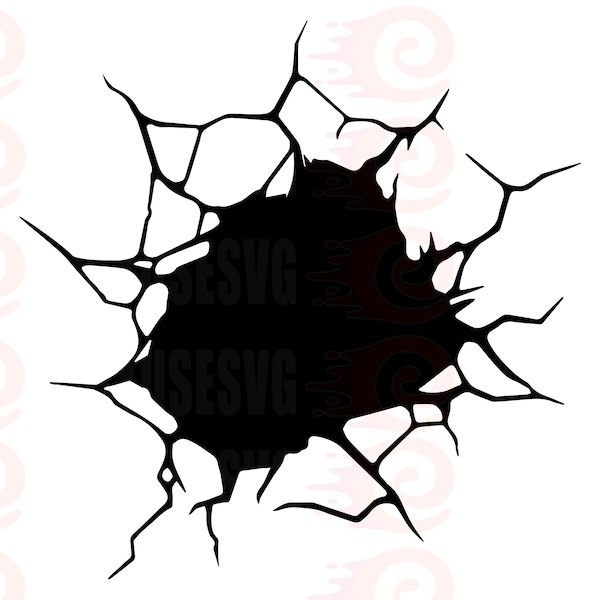 Cracked Wall SVG, Cracked Glass SVG, Explosion Svg, Bullet Hole Svg, Broken Wall Svg #2