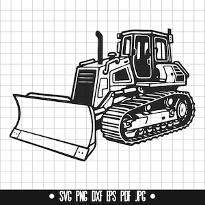 Dozer SVG, Heavy Equipment DXF, Bulldozer PNG, Track Dozer Cut File, Clipart, Digital File, Svg File, Silhouette, Instant Download