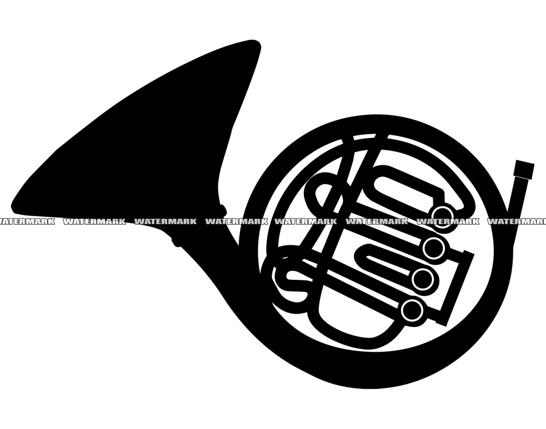 French Horn SVG, 1, French Horn Cut File, French Horn DXF, French Horn