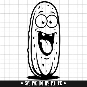 Pickle SVG, Pickle Face DXF, Pickle PNG, Funny Food Cut File, Clipart, Digital File, Svg File, Silhouette, Instant Download