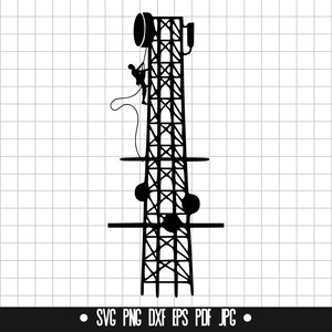 Tower Climber SVG, Tower Climber Cut File, Tower Climber DXF, Tower Climber PNG, Tower Climber Clipart, Tower Climber Silhouette