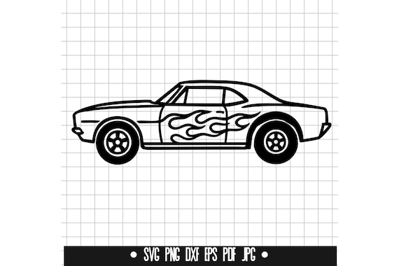 Muscle Car Svg, Classic Car Svg, Flame Car Svg, Retro Car Svg, Hot Rod Svg, Vintage Car Svg, Racing Svg