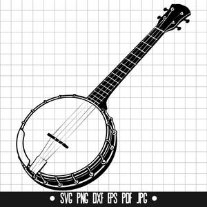 Banjo SVG, Banjo DXF, Banjo PNG, Banjo Cut File, Clipart, Digital File, Svg File, Silhouette, Instant Download