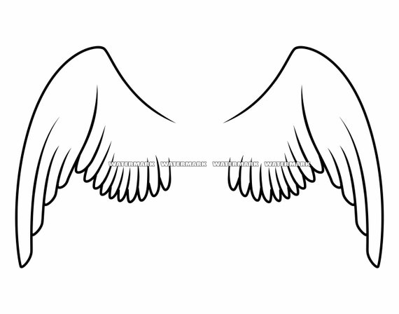 Angel Wings SVG Cut File Wings Heaven Angel DXF PNG Clipart - Etsy