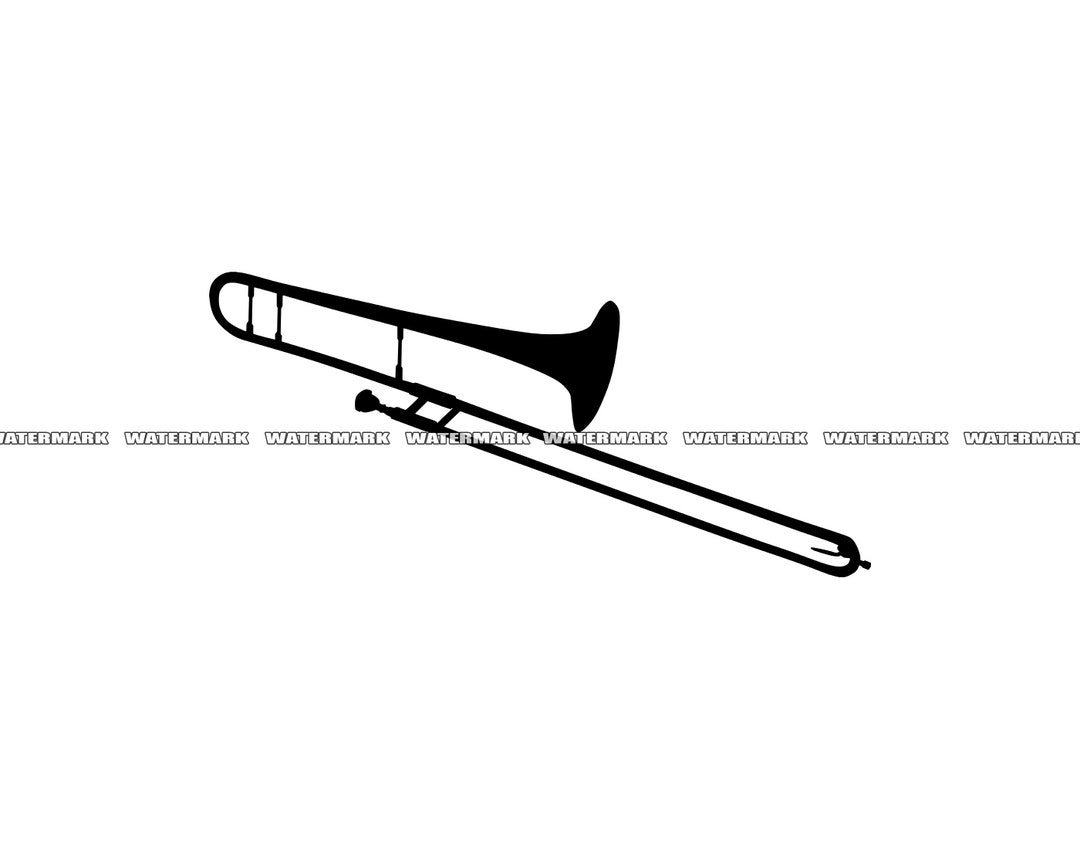 Tenor Trombone SVG, Tenor Trombone Cut File, Tenor Trombone DXF, Tenor