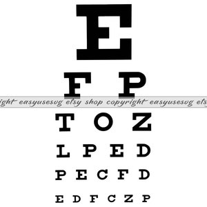 Eye Test Chart SVG, Eye Test Chart DXF, Eye Test Chart PNG, Eye Test Chart Clipart, Eye Test Chart Silhouette, Eye Test Chart Layered File