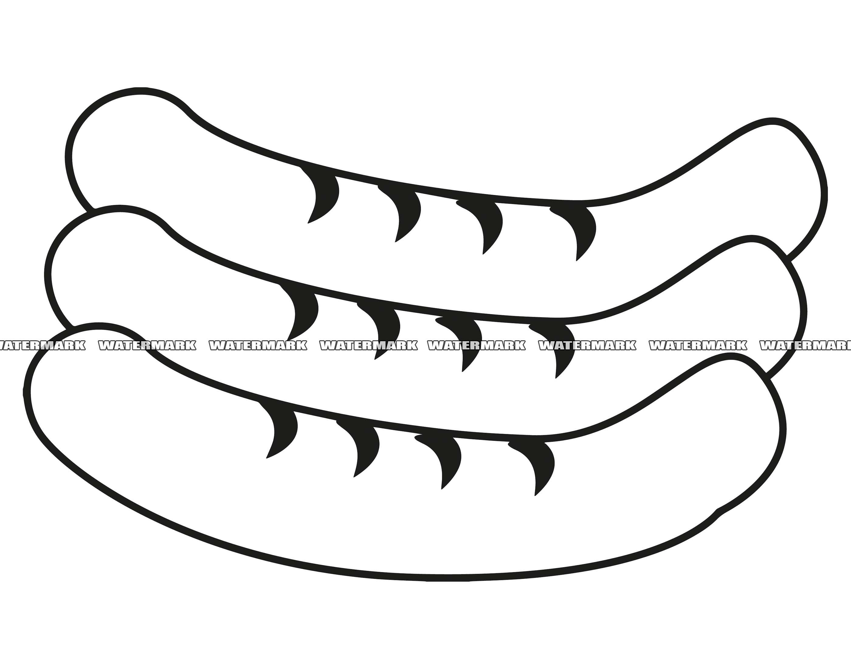 Sausages Clipart Black And White