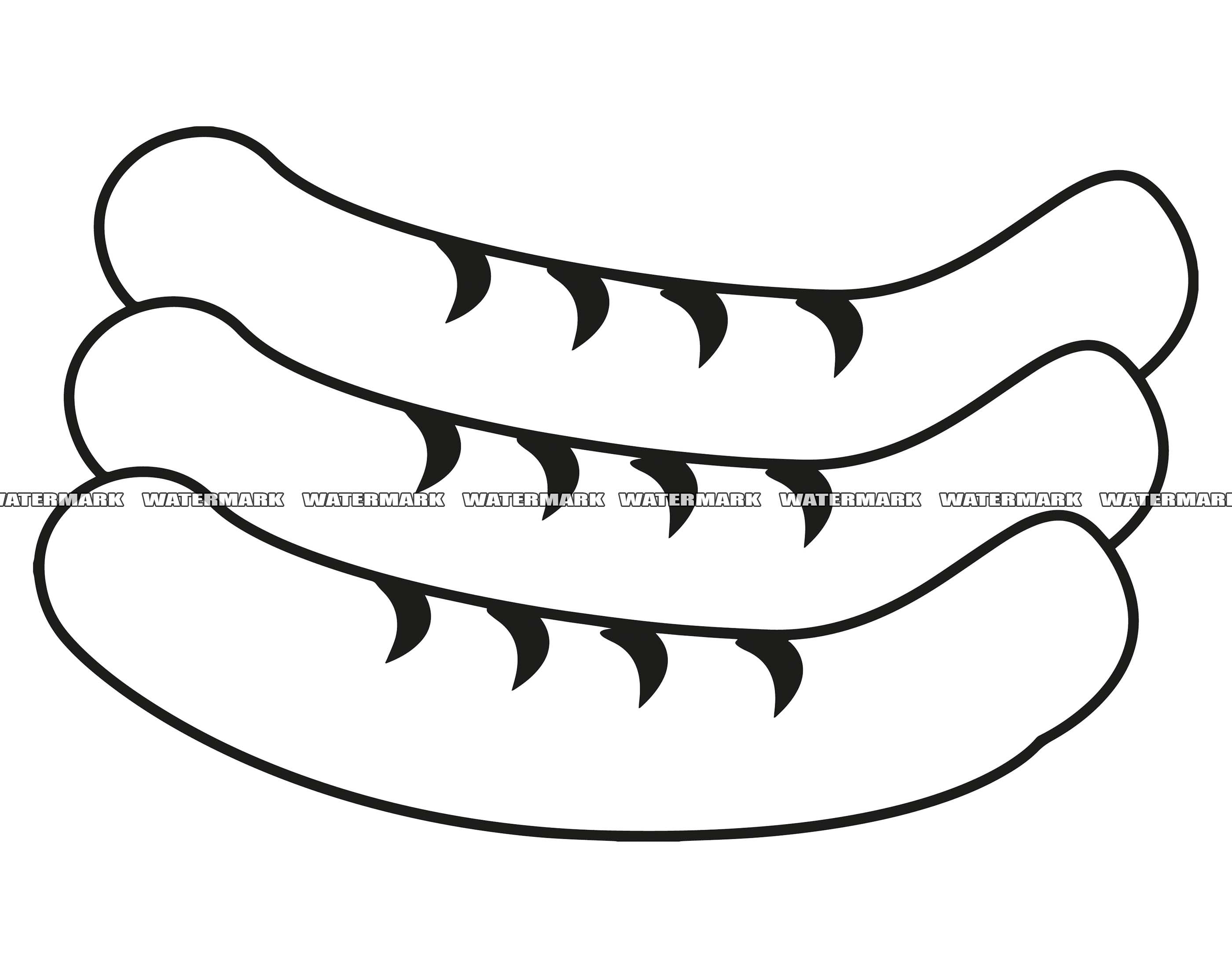 Sausage SVG Sausage Cut File Sausage DXF Sausage PNG Etsy