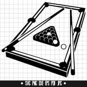 Billiard Table SVG, Pool Table DXF, Billiard PNG, Billiard Cut File, Clipart, Digital File, Svg File, Silhouette, Instant Download