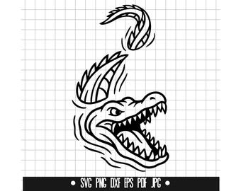 Alligator Svg, Alligator Head Svg, Open Mouth Alligator Svg, Angry Alligator Svg, Crocodile Svg, Svg Png Dxf Eps Pdf Jpg