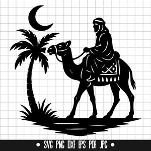 Desert Camel SVG, Desert Camel DXF, Desert Camel PNG, Desert Camel Cut File, Clipart, Digital File, Svg File, Silhouette, Instant Download