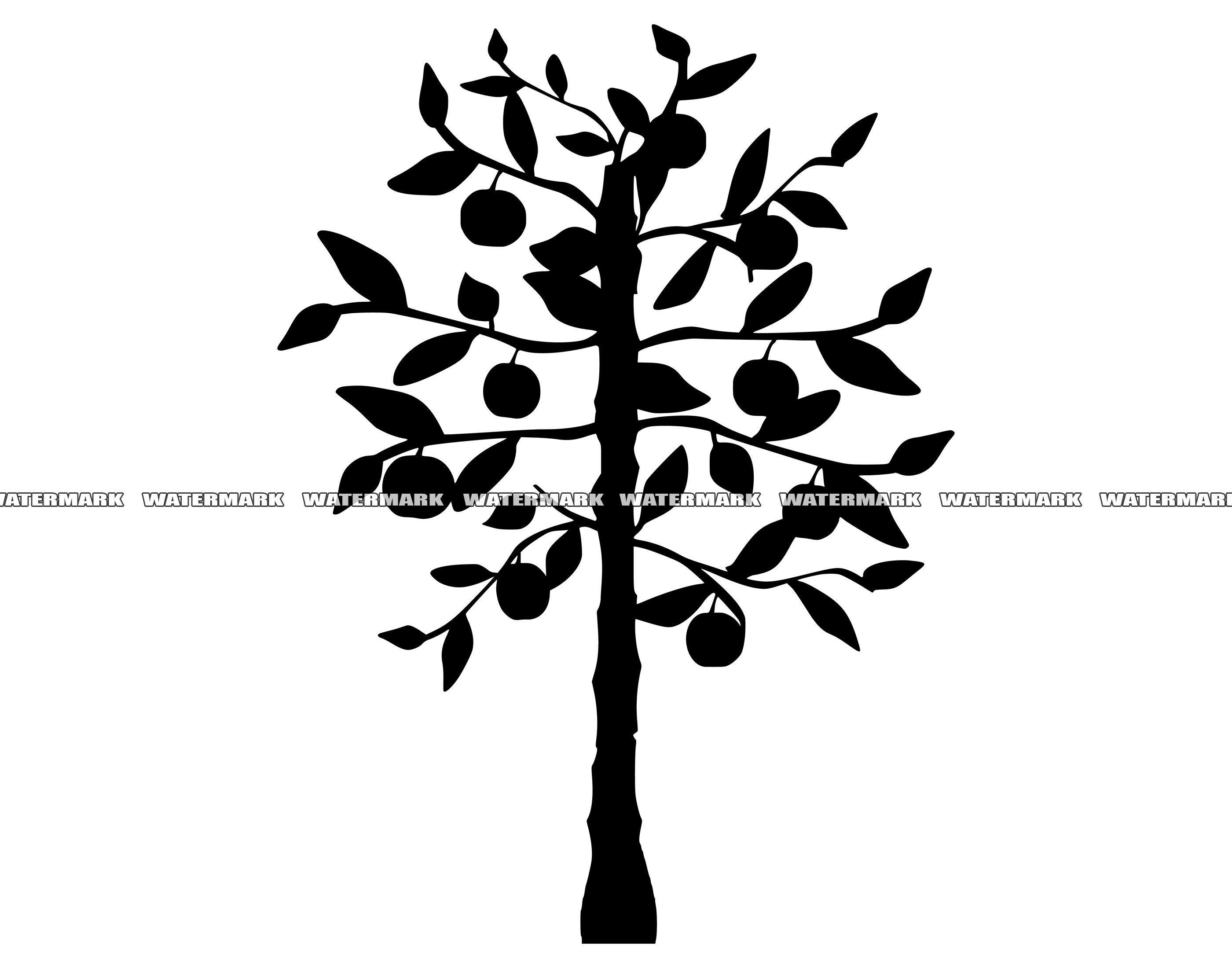 Apple Tree SVG Apple Tree Cut File Apple Tree DXF Apple Etsy Finland