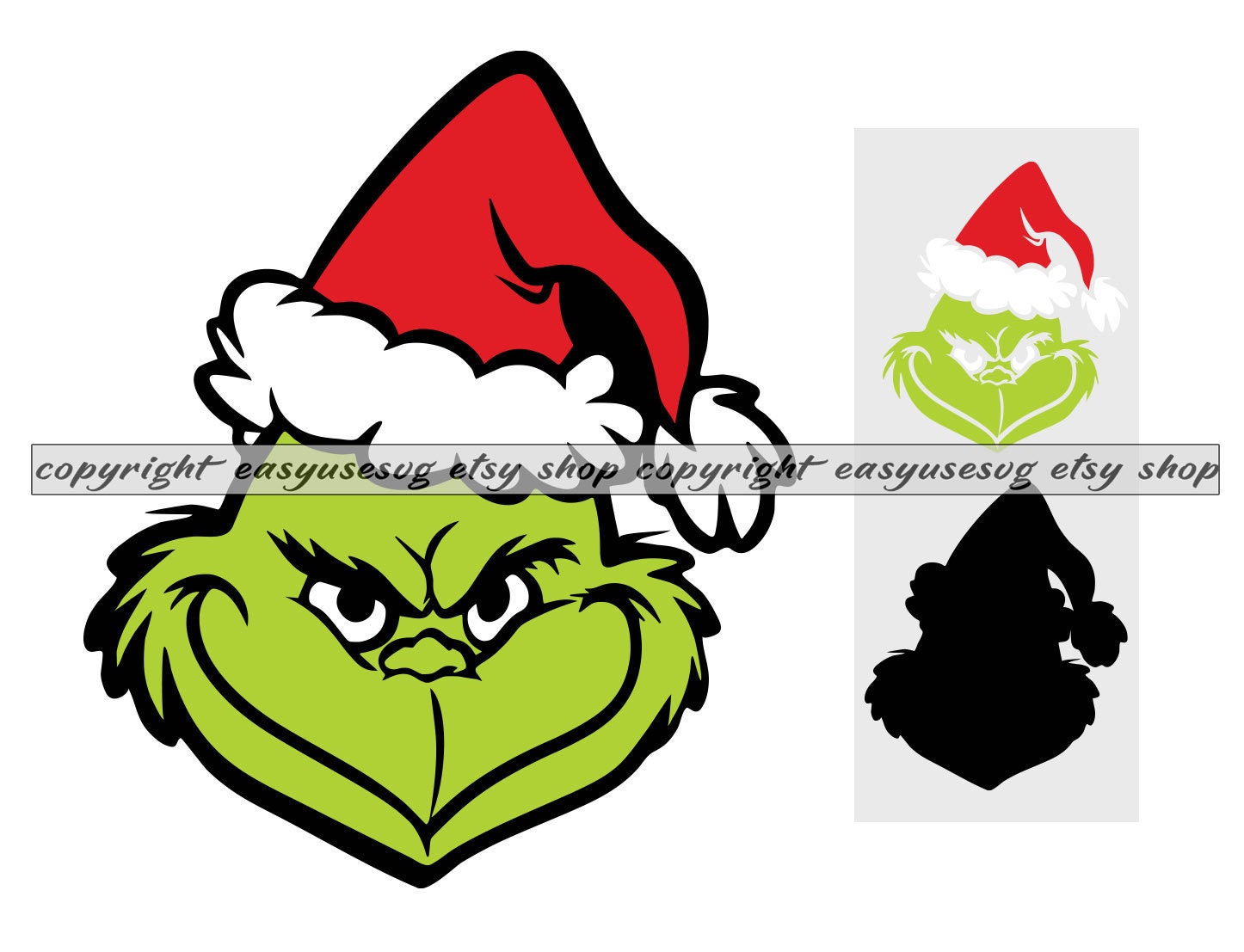 grinch face svg dxf png layered cut file for cutting machine and