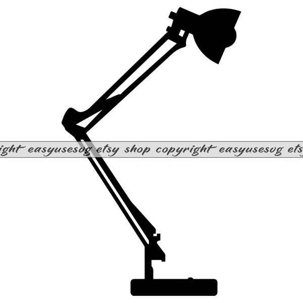 Desk Lamp SVG, Reading Lamp Svg, Lamp Svg, Lamp DXF, Lamp PNG, Lamp Clipart, Lamp Silhouette, Lamp Cut File