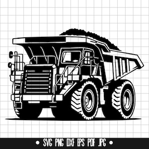 Haul Truck Svg, Haul Truck Cut File, Haul Truck Clipart, Haul Truck Silhouette, Haul Truck Png, Haul Truck Dxf, Digital File