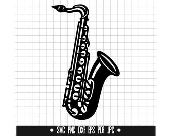 Saxophone SVG, Saxophone DXF, Saxophone PNG, Saxophone Cut File, Clipart, Digital File, Svg File, Silhouette, Instant Download