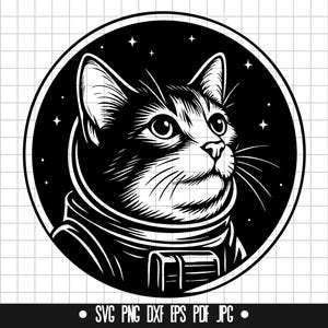 Weltraumkatzen-Svg, Astronautenkatzen-Svg, Galaxy-Katzen-Svg, Weltraum-Helmkatzen-Svg, Katze im Weltraum-Svg, SVG-PNG Dxf Pdf Eps Jpg