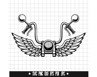 Winged Motorcycle Svg, Motorcycle Wings Svg, Biker Wings Svg, Bike Cut File Svg, Speed Bike Svg
