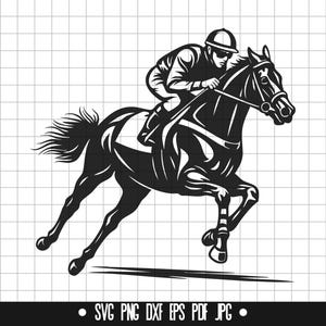 Pferderennen SVG, Jockey DXF, Pferde PNG, Racing Cut Datei, Clipart, digitale Datei, Silhouette, Instant Download
