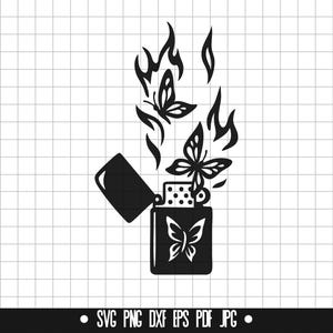 Schmetterling Flamme SVG, Schmetterling Flamme DXF, Schmetterling Flamme PNG, Schmetterling Flamme Schnitt-Datei, Clipart, Digitale Datei, Silhouette, Sofort Download