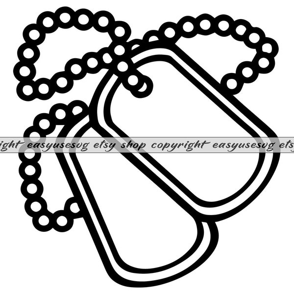 Dog Tags SVG, Dog Tags DXF, Dog Tags Png, Dog Tags Clipart, Dog Tags Silhouette, Dog Tags Cut File