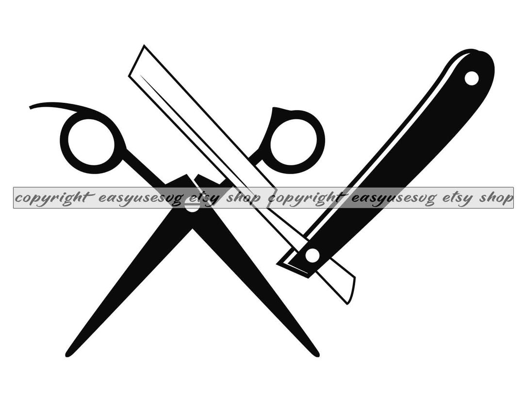 Razor and Scissors SVG Barber Svg Barber Svg Razor Svg Etsy
