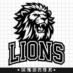Lions SVG, Lions PNG, Lions DXF, Lions Cut File, Clipart, Digital File, Svg File, Silhouette, Instant Download