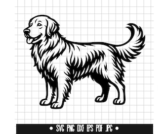 Golden Retriever SVG, Golden Retriever PNG, Golden Retriever DXF, Silueta de Golden Retriever, Archivo de corte de Golden Retriever, Golden Retriever