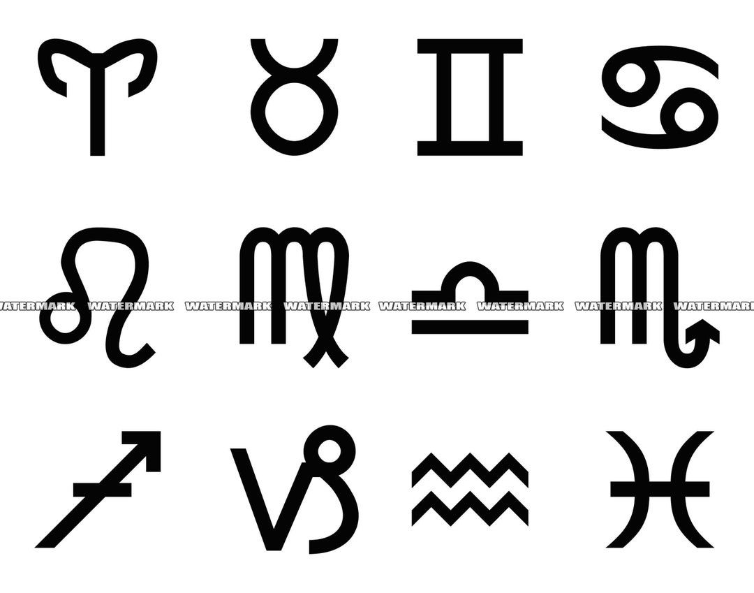 Zodiac Signs SVG Zodiac Signs Cut File Zodiac Signs DXF - Etsy