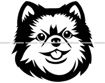 Pomeranian SVG, #5, Pomeranian Cut File, Pomeranian DXF, Pomeranian PNG, Pomeranian Clipart, Pomeranian Silhouette, Pomeranian Cricut