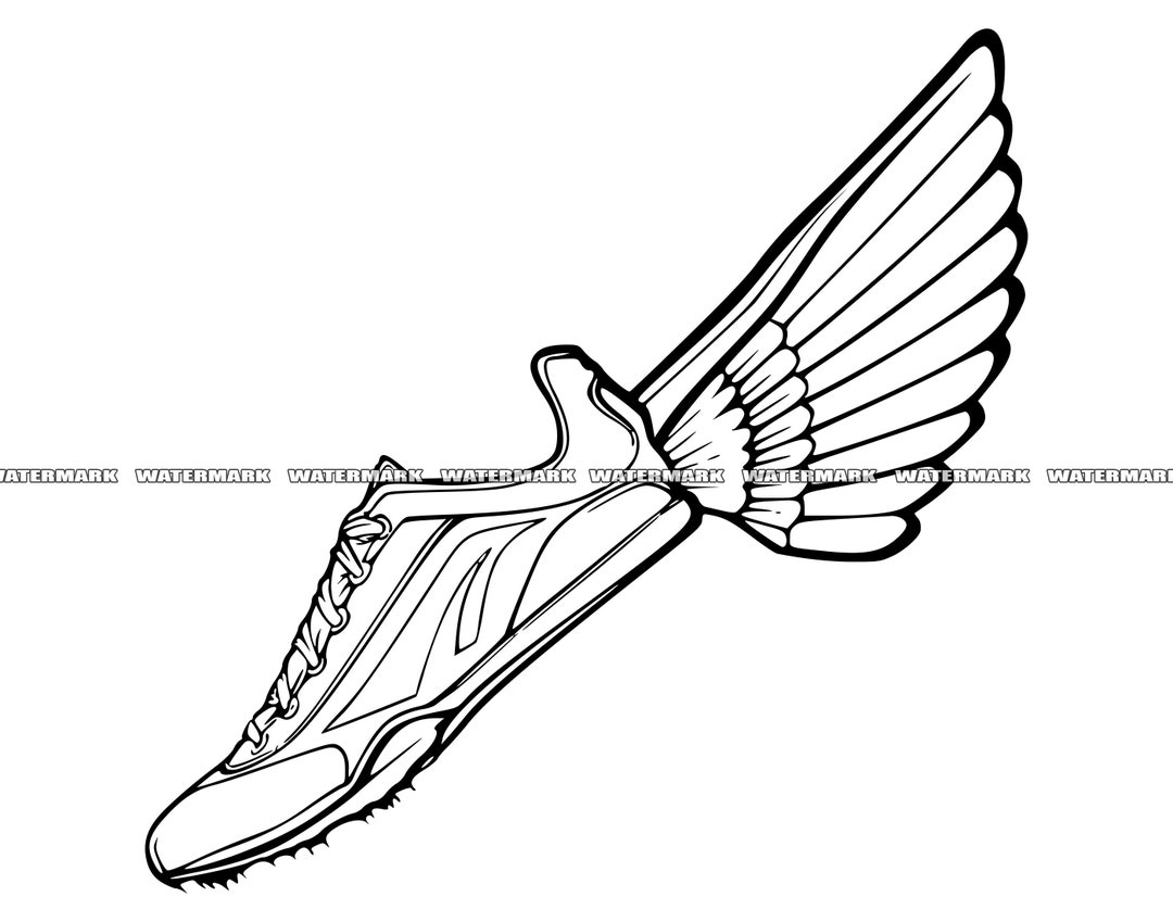 Winged Shoe Svg Winged Shoe Cut File Winged Shoe Dxf Winged Etsy Winged Shoe Svg Winged Shoe Cut File Winged Shoe Dxf Winged Etsy