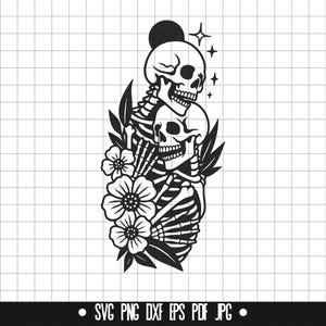 Skeleton Couple SVG, Skeleton Couple DXF, Skeleton Couple PNG, Skeleton Couple Cut File, Clipart, Digital File, Svg File, Instant Download