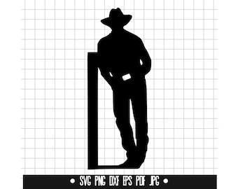 Cowboy SVG, Cowboy Cut File, Cowboy DXF, Cowboy PNG, Cowboy Clipart, Cowboy Silhouette, Cowboy Cricut