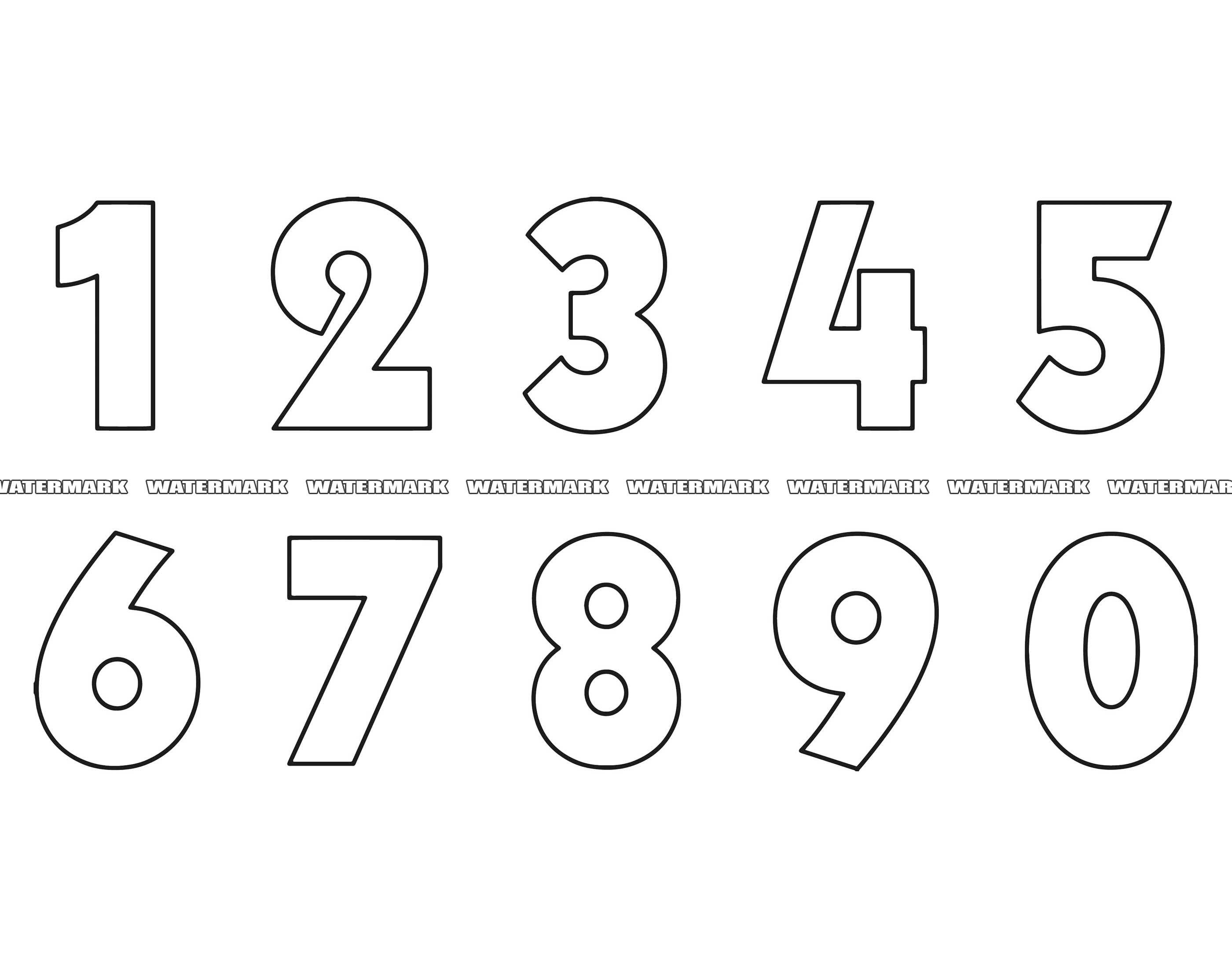 Numbers Clipart 1 10 Black And White