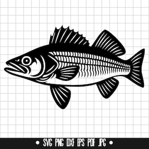 Walleye SVG, Walleye DXF, Walleye PNG, Walleye Cut File, Clipart, Digital File, Svg File, Silhouette