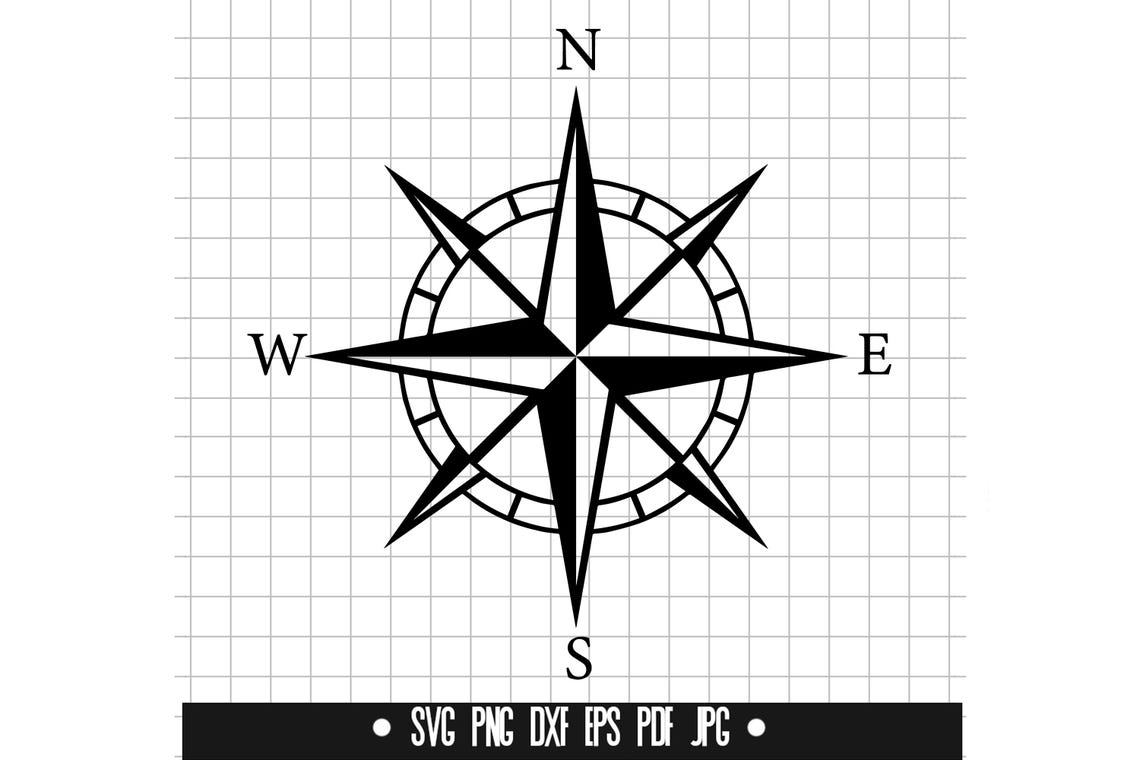 Compass Rose SVG, Compass Rose DXF, Compass Rose PNG, Cut File, Clipart ...