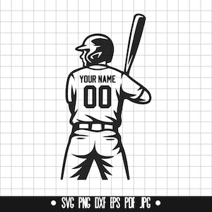 Jogador de beisebol SVG, Camisa personalizada DXF, Esportes PNG, Arquivo de corte de beisebol, Clipart, Arquivo digital, Arquivo SVG, Silhueta, Download instantâneo