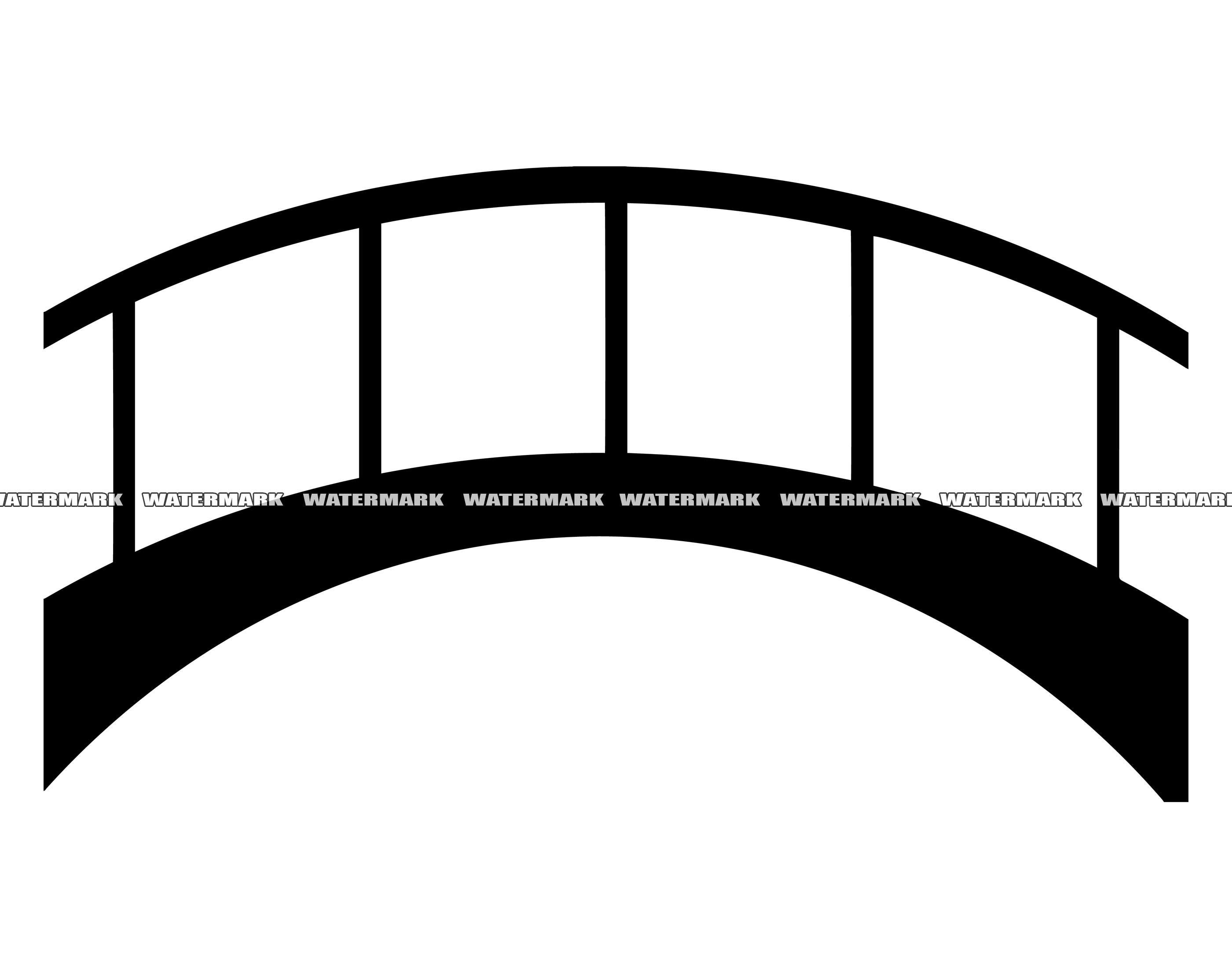 Curved Bridge Clipart Black And White