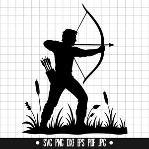 Bogenschütze SVG, Bogenschütze DXF, Bogenschütze PNG, Bogenschütze Schnitt, Clipart, Digitale Datei, SVG, Sofort Download