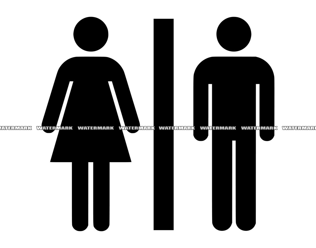 Bathroom Sign SVG Cut File DXF PNG Clipart Silhouette - Etsy