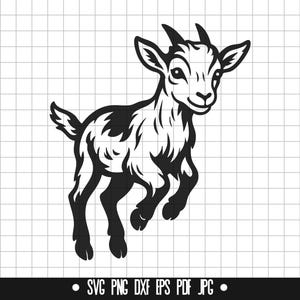 Baby Goat SVG, Kid Goat DXF, Cute Goat PNG, Goat Cut File, Clipart, Digital File, Svg File, Silhouette, Instant Download