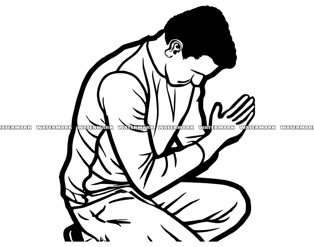 Praying Man SVG, Praying Man Cut File, Praying Man DXF, Praying Man PNG