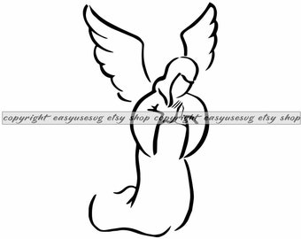 Angel SVG, Angel DXF, Angel Clipart, Angel Silhouette, Angel svg Files for Cricut, Angel Cut Files For Silhouette