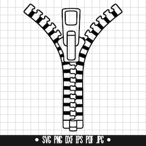Zipper SVG, Zipper DXF, Zipper PNG, Zipper Cut File, Clipart, Digital File, Svg File, Silhouette, Instant Download