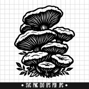 Cogumelos Reishi SVG, Cogumelos Reishi DXF, Cogumelos Reishi PNG, Arquivo de Corte de Cogumelos Reishi, Clipart, Silhueta, Download Instantâneo