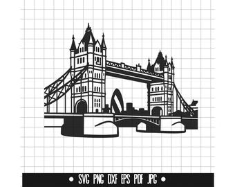 London Bridge SVG, London Bridge DXF, London Bridge PNG, London Bridge Cut File, Clipart, Digital File, Silhouette, Instant Download