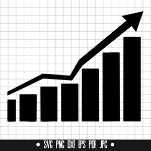 Gráfico de crecimiento SVG, Crecimiento empresarial SVG, Éxito financiero SVG, Gráfico de barras SVG, Progreso SVG, Clipart, Archivo recortado, Descarga digital
