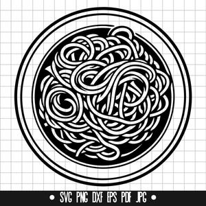 Spaghetti SVG, Pasta DXF, Noodles PNG, Spaghetti Cut File, Clipart, Digital File, Svg File, Silhouette, Instant Download